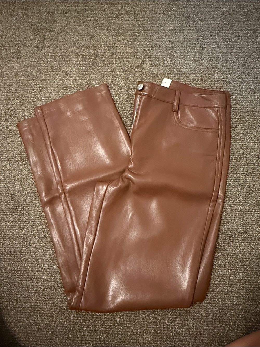 Wilfred Brown Faux Leather Straight-Leg Jeans